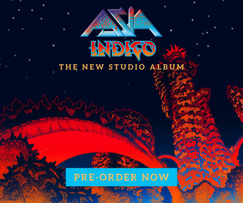 Asia album "Indigo" pre-order cover image.